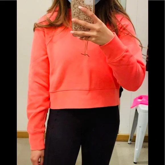 💕LULULEMON LOUNGEFUL CROPPED HOODIE/JACKET-RASPBERRY CREAM-14💕 - Picture 4 of 16